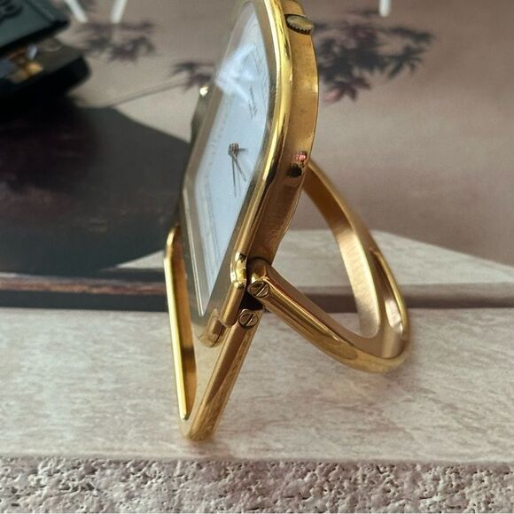 SOLD:Hermès Stirrup Table Alarm Clock Gold - Picture 4 of 10